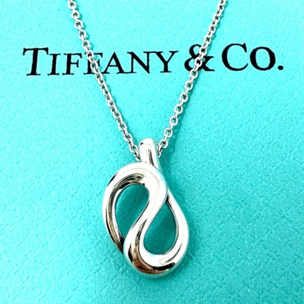 Authentic Tiffany & Co Elsa Peretti Snake Wave Pendant Necklace.